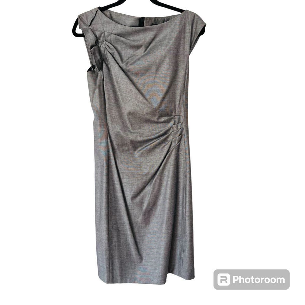 Hugo Boss Daperla Dress Midi Gray Sheath Size 4 - Picture 2 of 12